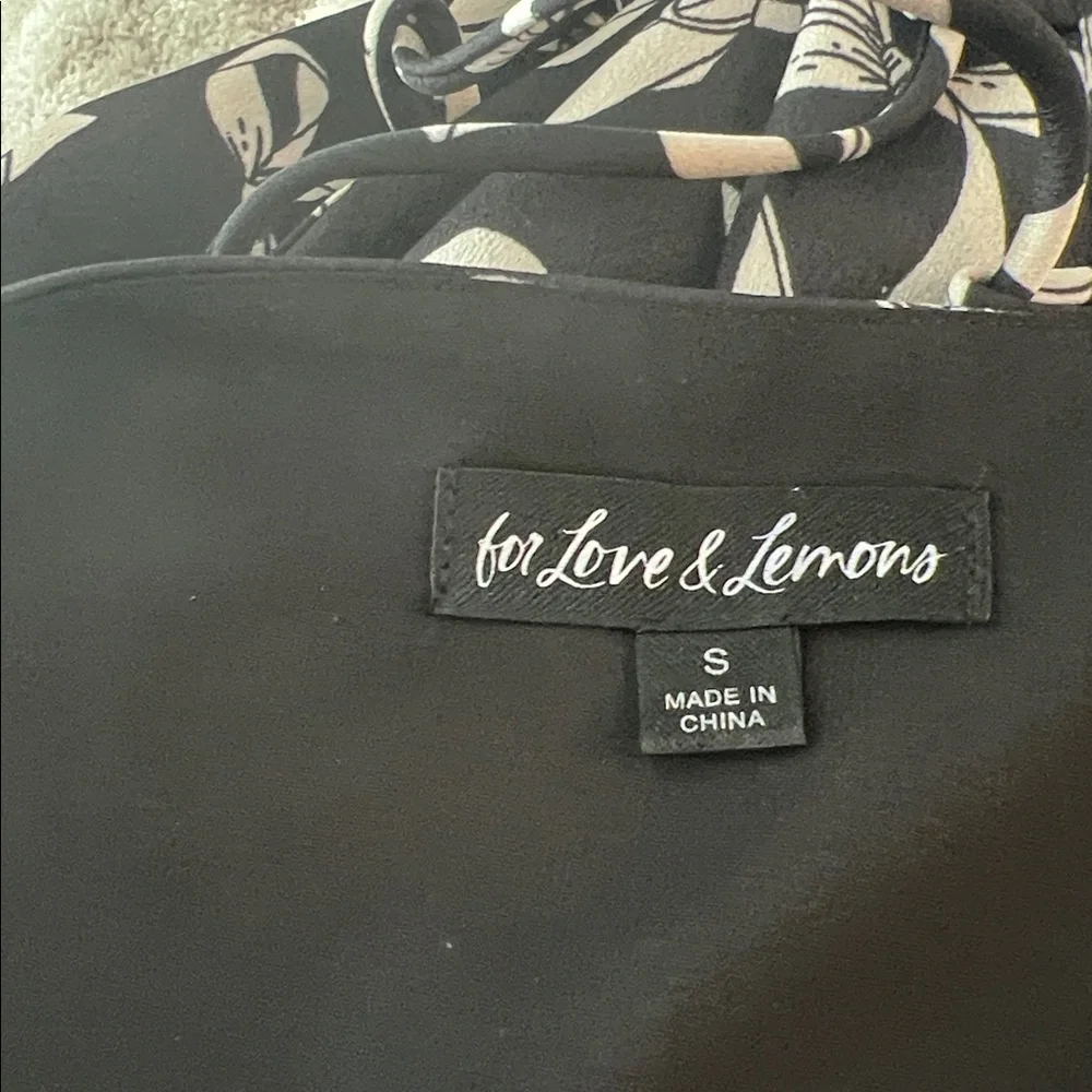 For love and lemons bow print midi dress long sleeve button front dress small - Picture 4 of 6